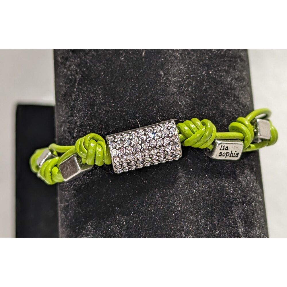 Rhinestone Apple Green Bracelet NWT Lia Sophia